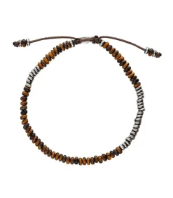 Bracelet Ingot A Perles De Pierres Et D'Argent