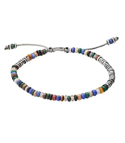 Bracelet Ingot A Perles De Pierres Et D'Argent