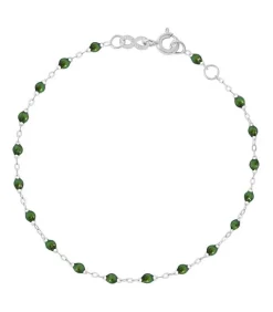 Bracelet Or Blanc Et Perles De Resine