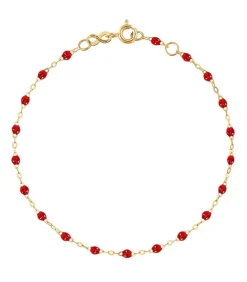 Bracelet Or Jaune Et Perles De Resine