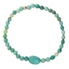 Bracelet Turquoises Et Agate Ovale Verte