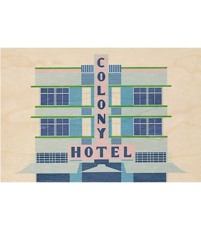 Carte Postale En Bois Miami Colony