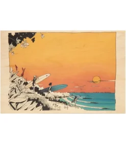 Carte Postale En Bois Ride Let'S Go Surfing