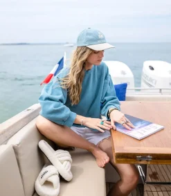 Casquette Tyron Aqua Et Beige