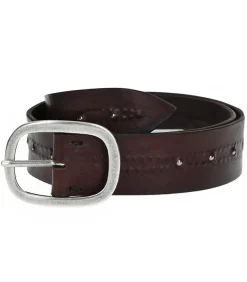 Ceinture En Cuir Tamponnee Marron X Jane De Boy