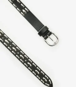 Ceinture En Cuir Zap Noir