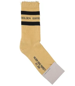 Chaussettes Hautes A Rayures Dark Sand/Noir