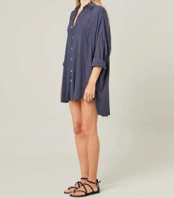 Chemise Oversize Mykonos Bleu Nuit