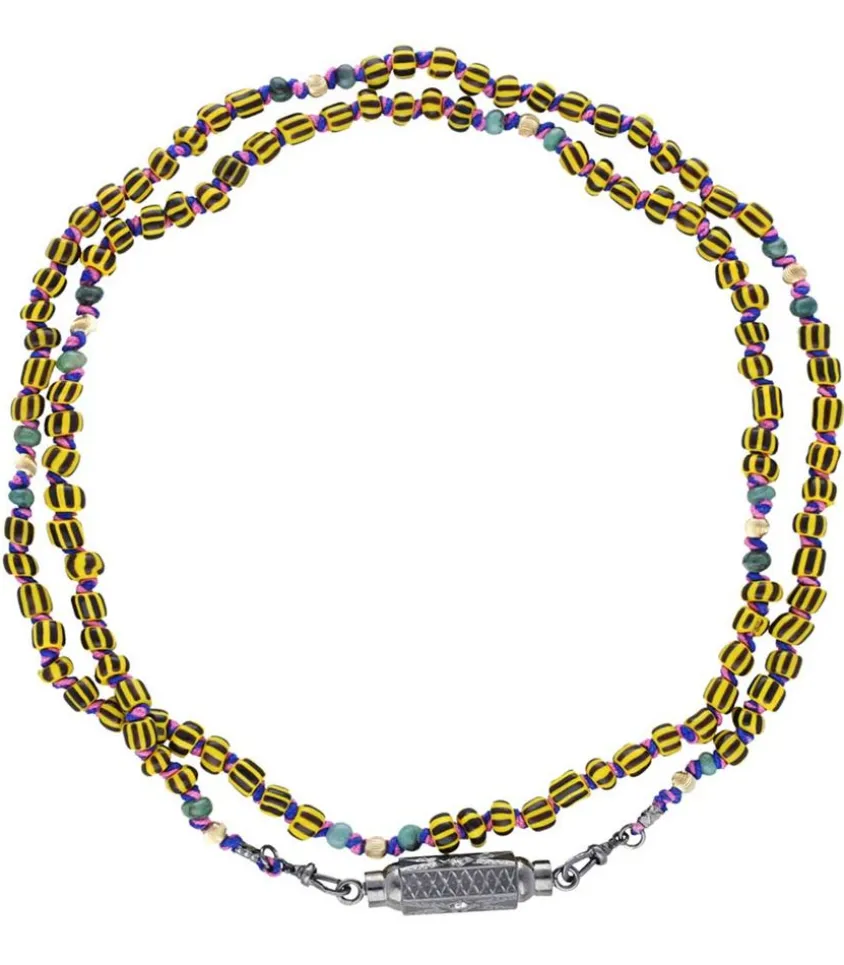 Collier Baby Locket Diamants Or Noir & Mauli Ghana Jaune & Noir