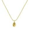 Collier Court Cauri Coquillage Et Chaine Boule