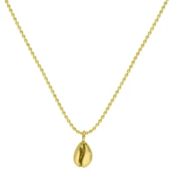 Collier Court Cauri Coquillage Et Chaine Boule
