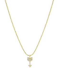 Collier Court Chaine Boule Et Fleche Diamants