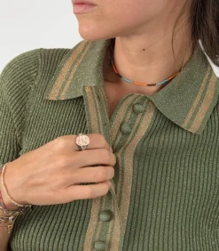 Collier Miyuki Perles Turquoise Et Orange