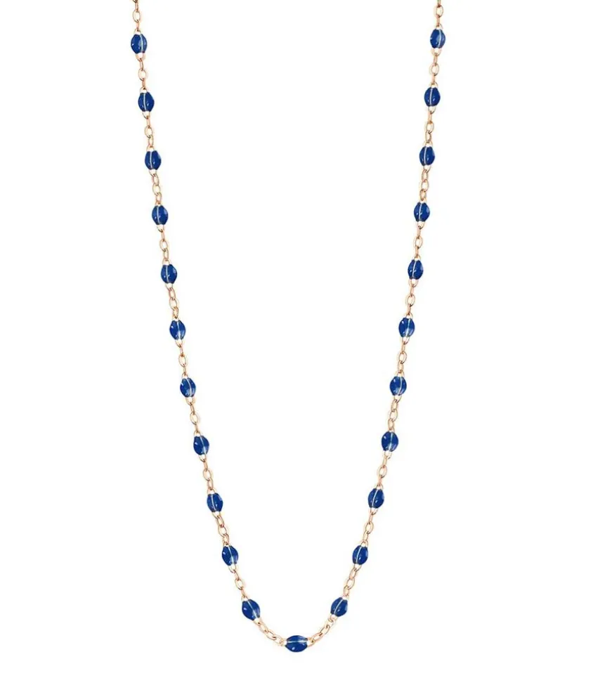 Collier Or Rose Et Perles De Resine 42 Cm