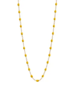 Collier Or Rose Et Perles De Resine 42 Cm