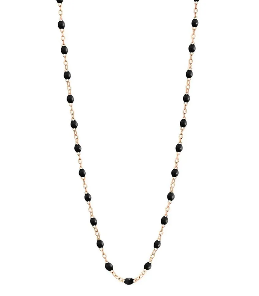 Collier Or Rose Et Perles De Resine 42 Cm