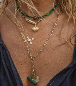 Collier Rose Des Vents En Or Jaune Et Diamants