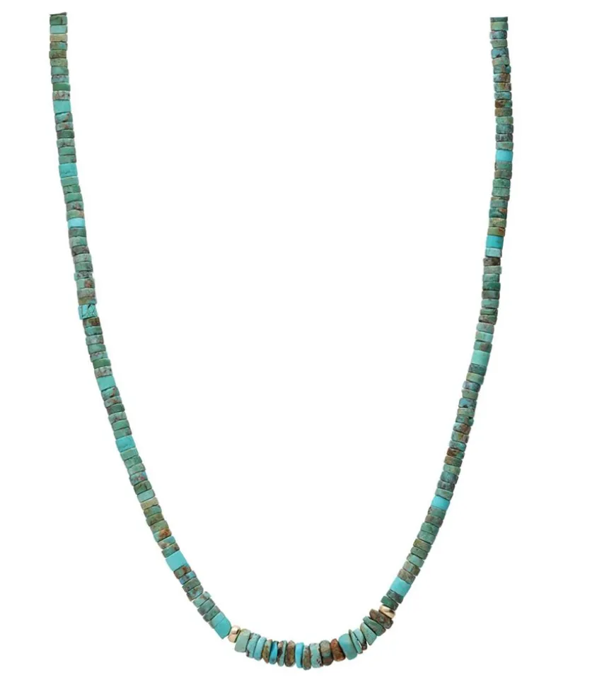 Collier Turquoise Rondelle Or