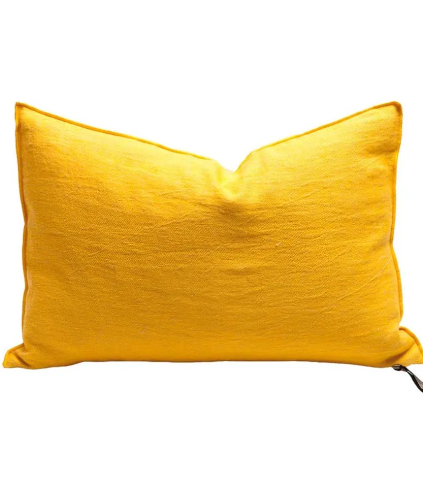 Coussin Lin Lave Froisse 30 X 50 Cm Tournesol