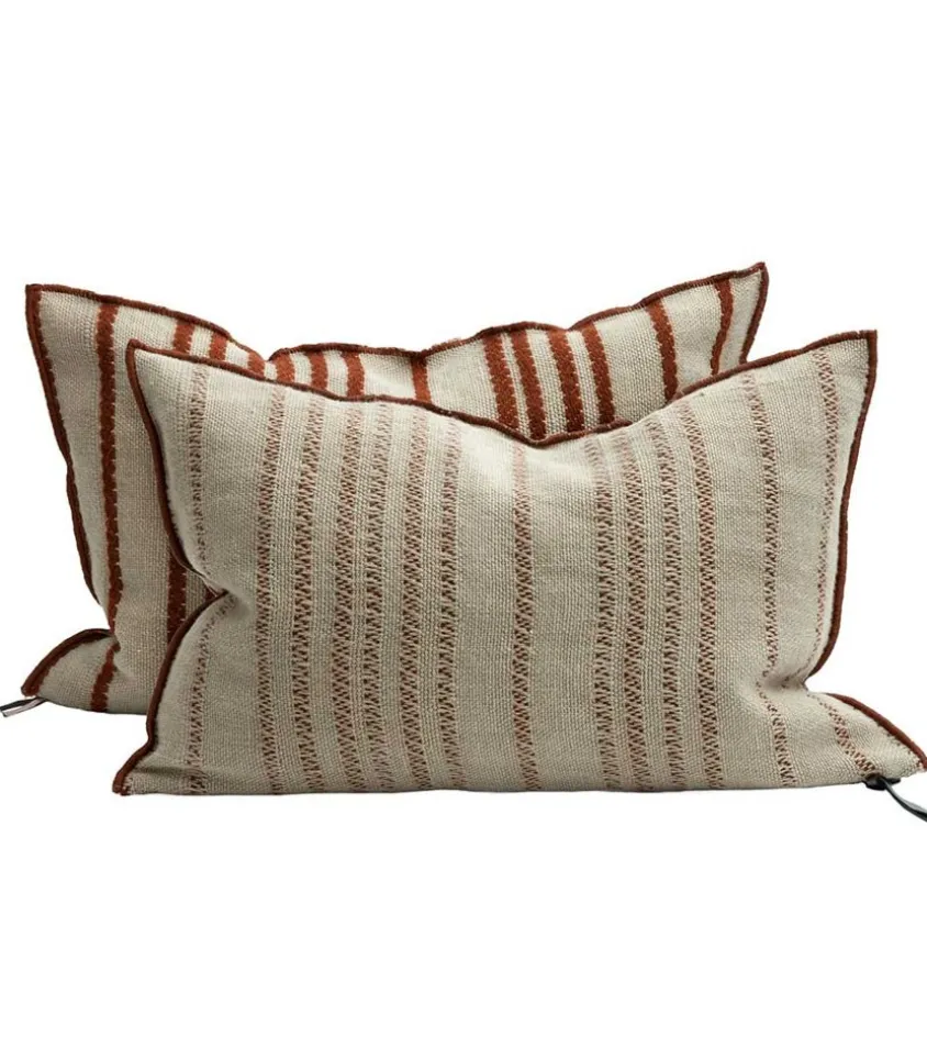 Coussin Vice Versa Toile De Myre Brodee 40 X 60 Cm