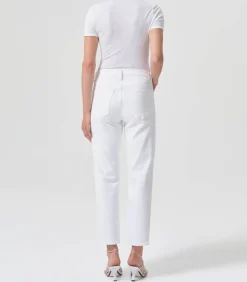 Jean Kye Mid Rise Straight Crop Stretch