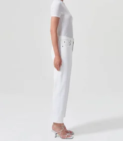 Jean Kye Mid Rise Straight Crop Stretch