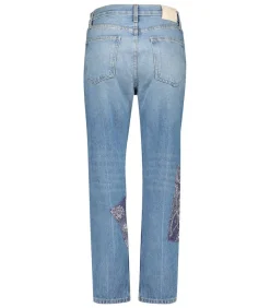 Jean Straight All-Over Floral Patchwork