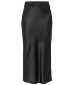 Jupe Longue Bar En Soie Noire