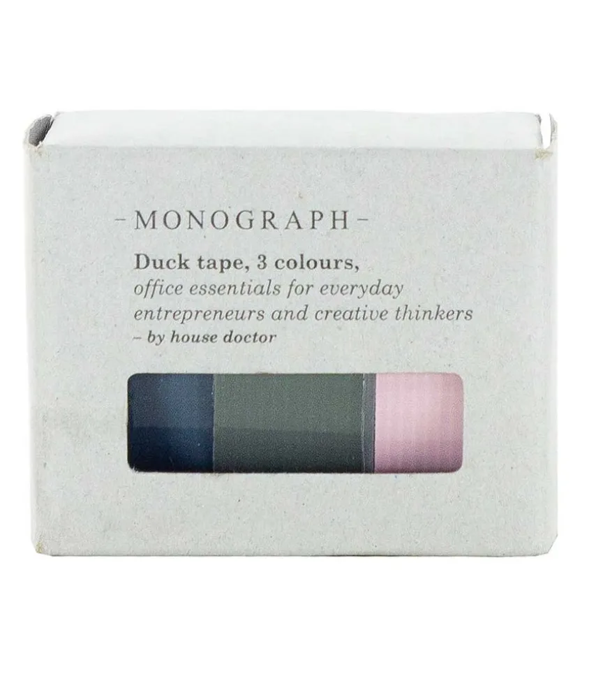 Lot De 3 Rubans Adhesifs Gris, Vert Et Rose