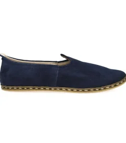 Mocassins Saanas Classique Homme Cuir Suede Bleu Marine