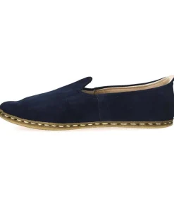 Mocassins Saanas Classique Homme Cuir Suede Bleu Marine
