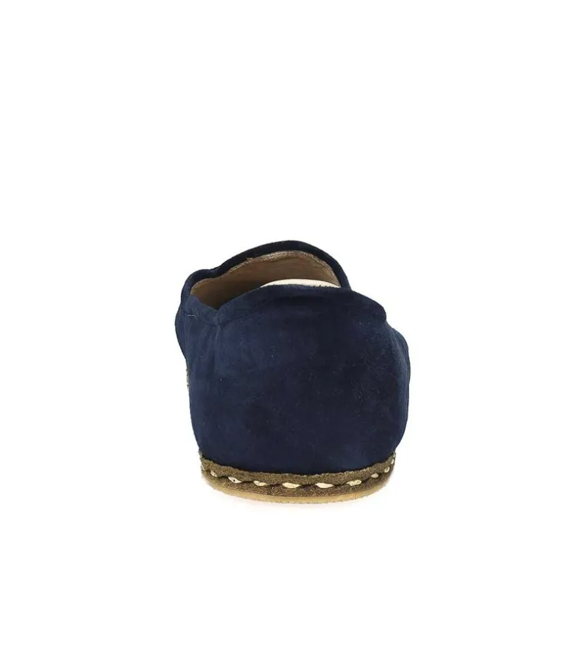 Mocassins Saanas Classique Homme Cuir Suede Bleu Marine