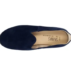 Mocassins Saanas Classique Homme Cuir Suede Bleu Marine