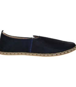 Mocassins Saanas Classique Cuir A Poils Bleu Nuit