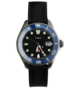 Montre Automatique Tiburon En Titane Cadran Noir Et Bracelet Noir