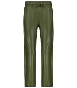 Pantalon En Cuir Kaki