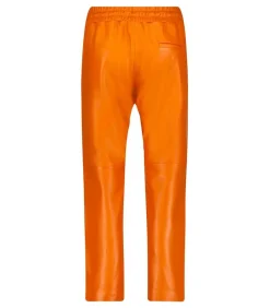 Pantalon En Cuir Orange