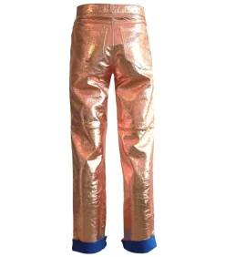 Pantalon En Cuir Rose Gold