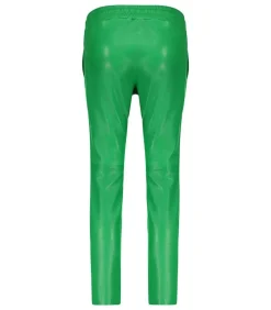 Pantalon En Cuir Vert Pomme