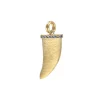 Pendentif Corne Or Jaune Saphir Gris