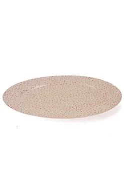 Plat En Ceramique "Pois Rouges"