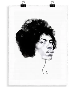 Portrait J3 Jimi Hendrix 56 X 76 Cm