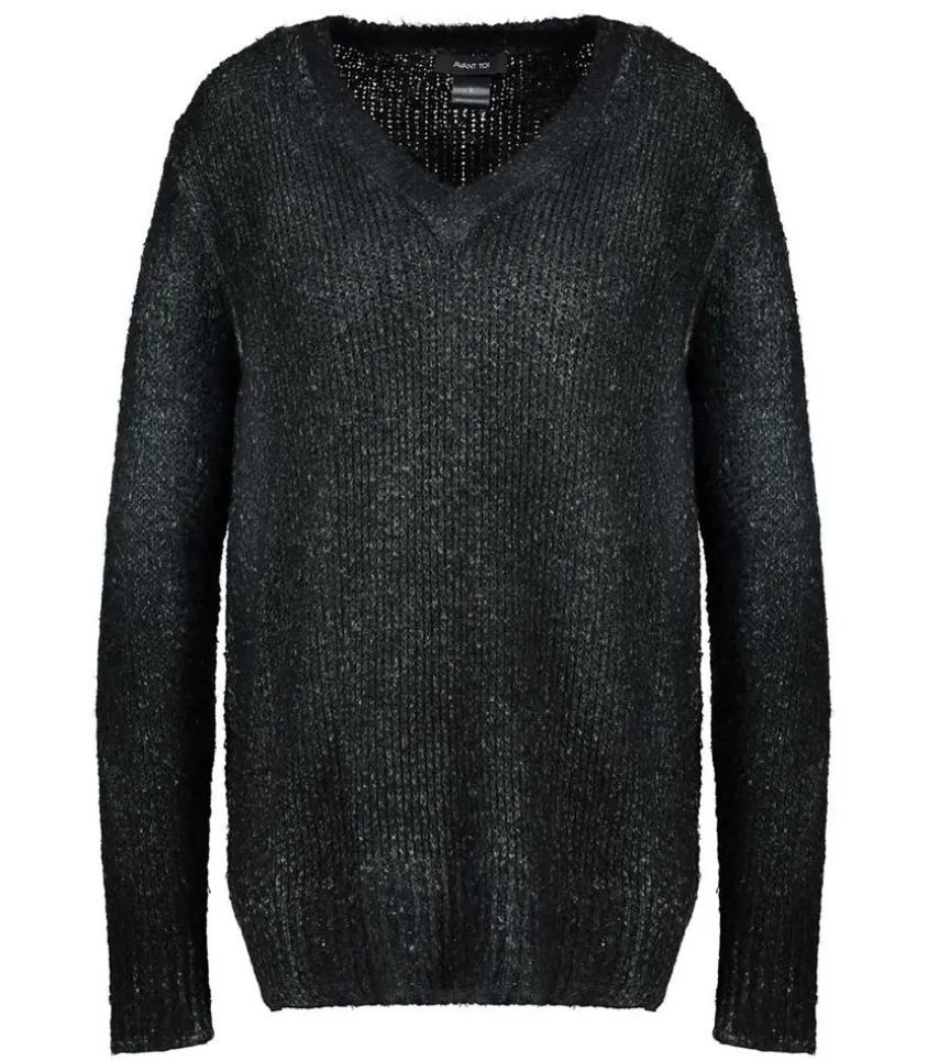 Pull En Maille Col V Nero