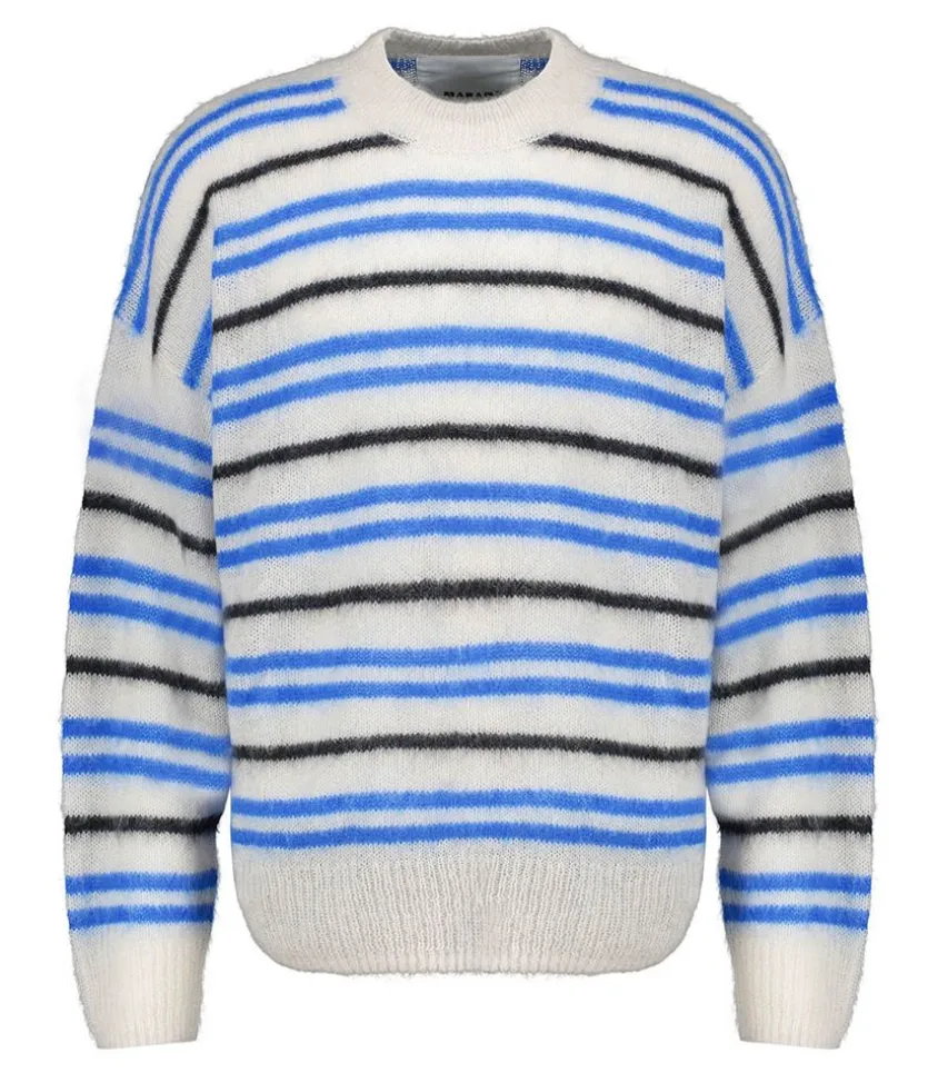 Pull En Mohair A Rayures Dimitri Faded Black