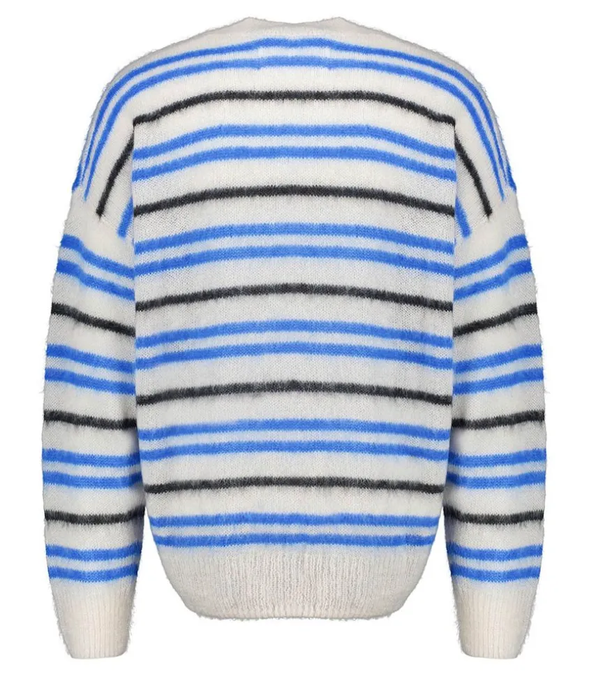 Pull En Mohair A Rayures Dimitri Faded Black