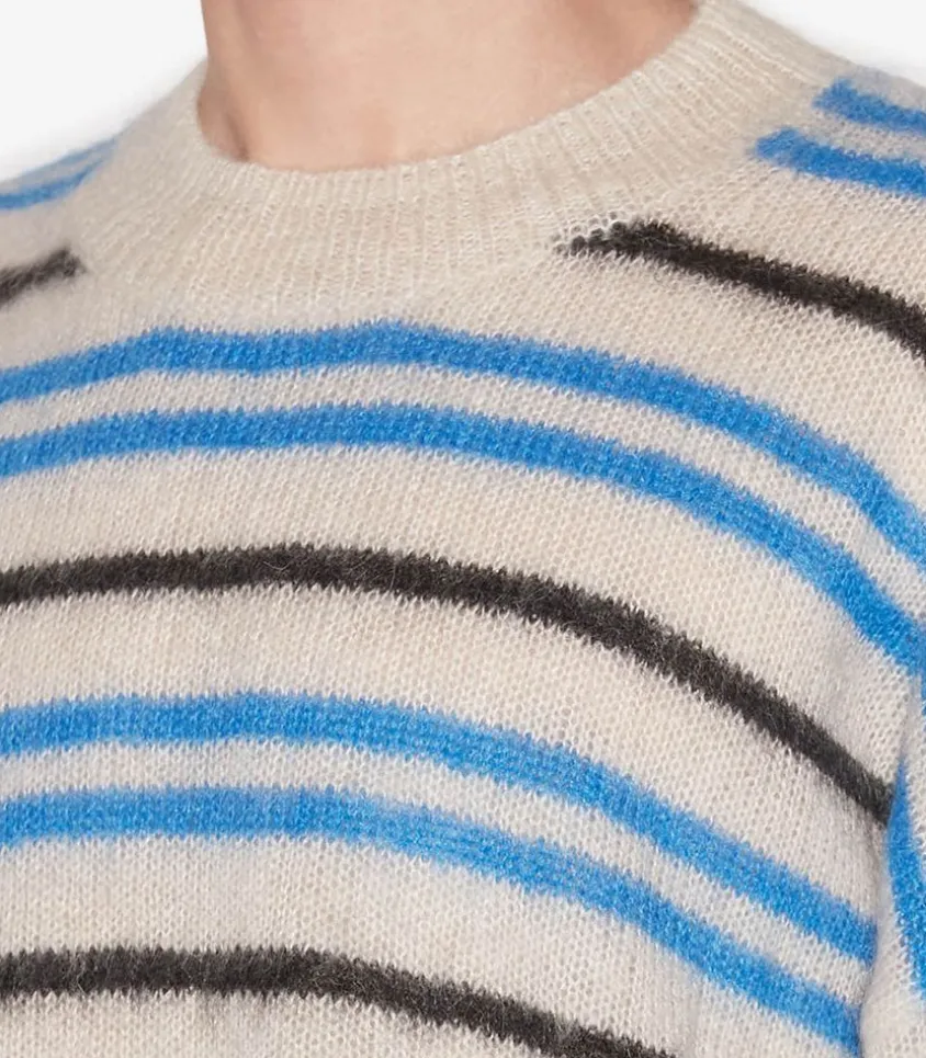 Pull En Mohair A Rayures Dimitri Faded Black