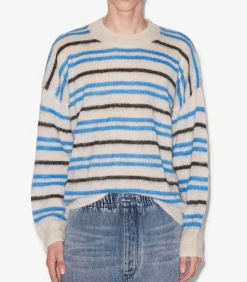 Pull En Mohair A Rayures Dimitri Faded Black