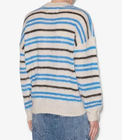 Pull En Mohair A Rayures Dimitri Faded Black