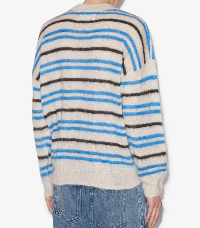 Pull En Mohair A Rayures Dimitri Faded Black