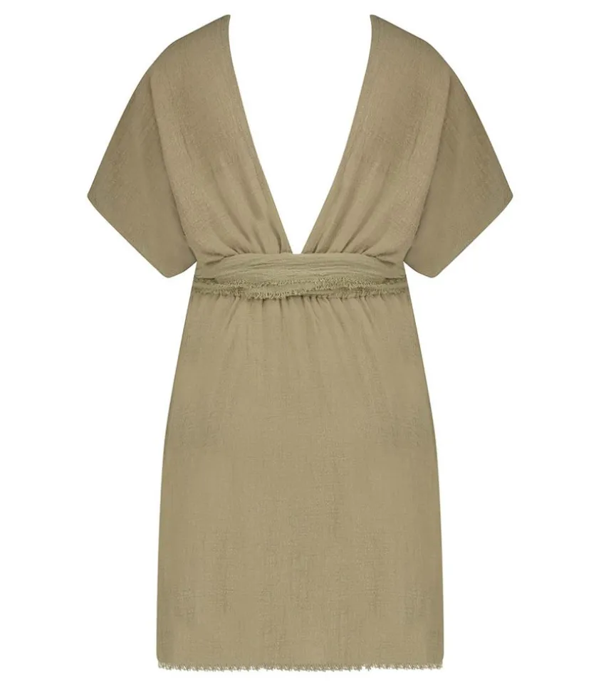 Robe Courte Empire Khaki